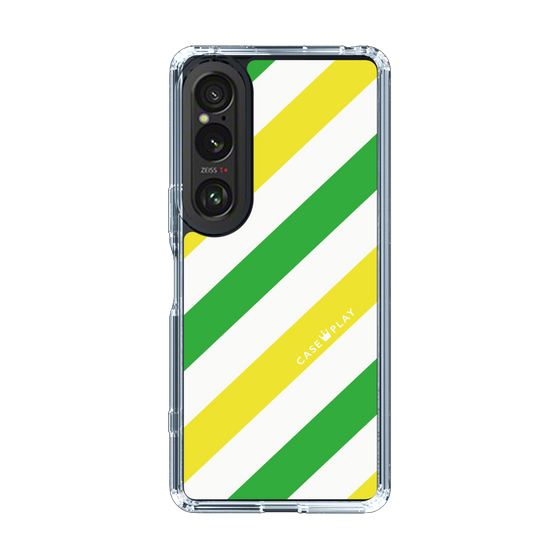 スリムプロテクションケース［ Big Stripe - Green × Yellow ］