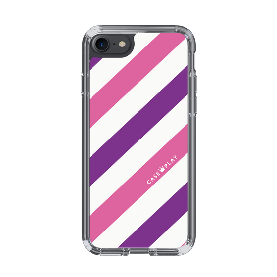 スリムプロテクションケース［ Big Stripe - Purple × Pink ］