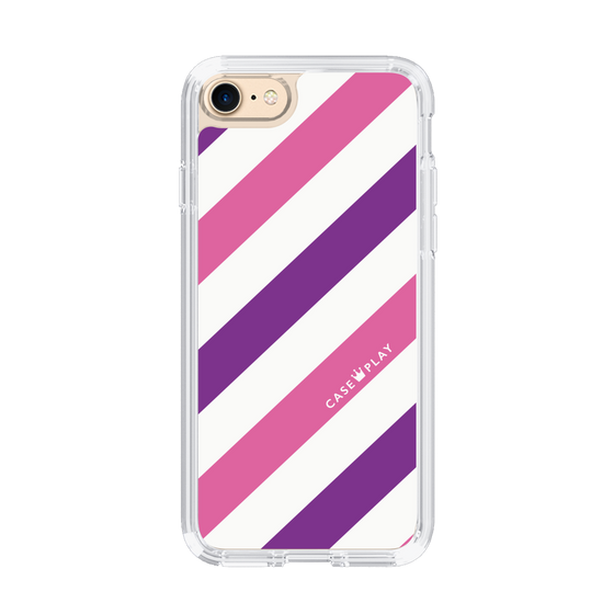 スリムプロテクションケース［ Big Stripe - Purple × Pink ］