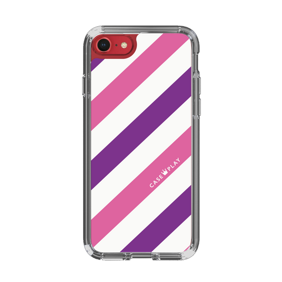 スリムプロテクションケース［ Big Stripe - Purple × Pink ］