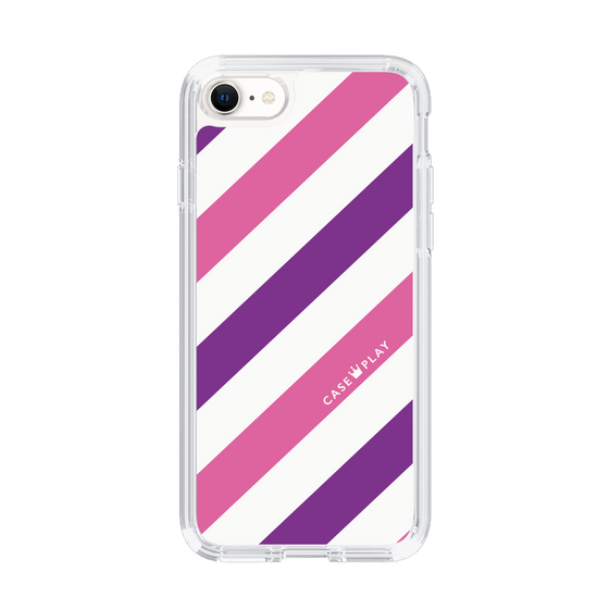 スリムプロテクションケース［ Big Stripe - Purple × Pink ］