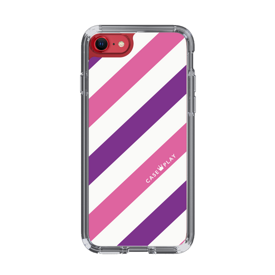 スリムプロテクションケース［ Big Stripe - Purple × Pink ］