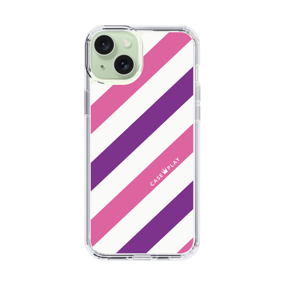 スリムプロテクションケース［ Big Stripe - Purple × Pink ］