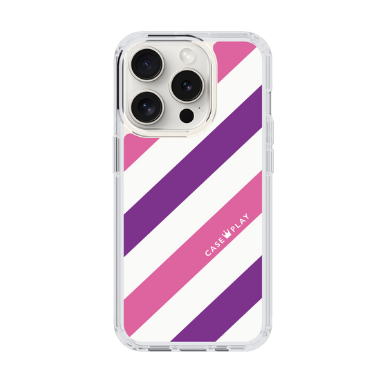 スリムプロテクションケース［ Big Stripe - Purple × Pink ］