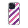 スリムプロテクションケース［ Big Stripe - Purple × Pink ］