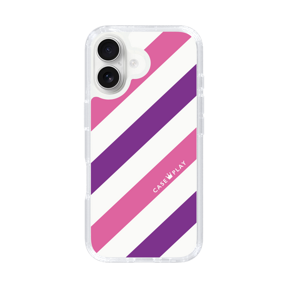 スリムプロテクションケース［ Big Stripe - Purple × Pink ］