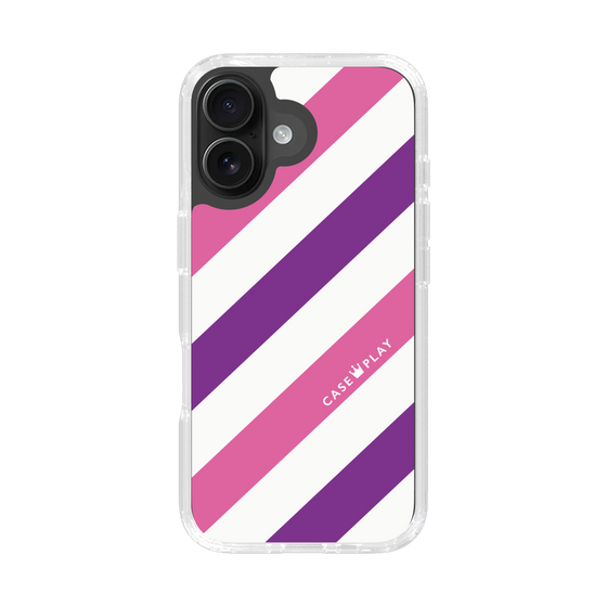 スリムプロテクションケース［ Big Stripe - Purple × Pink ］