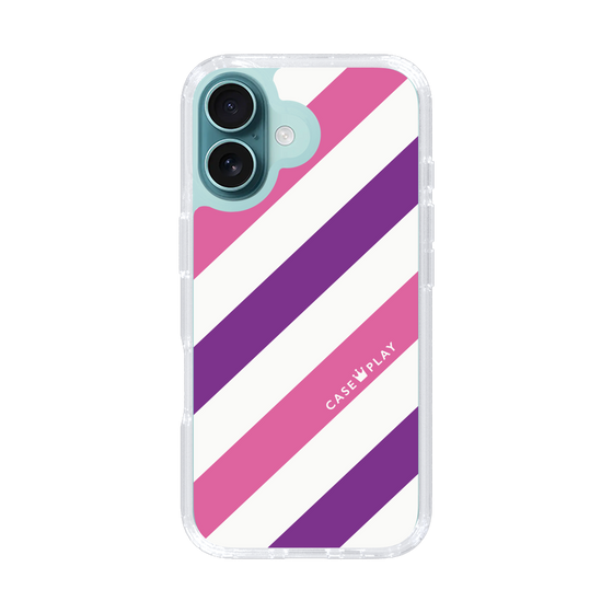 スリムプロテクションケース［ Big Stripe - Purple × Pink ］