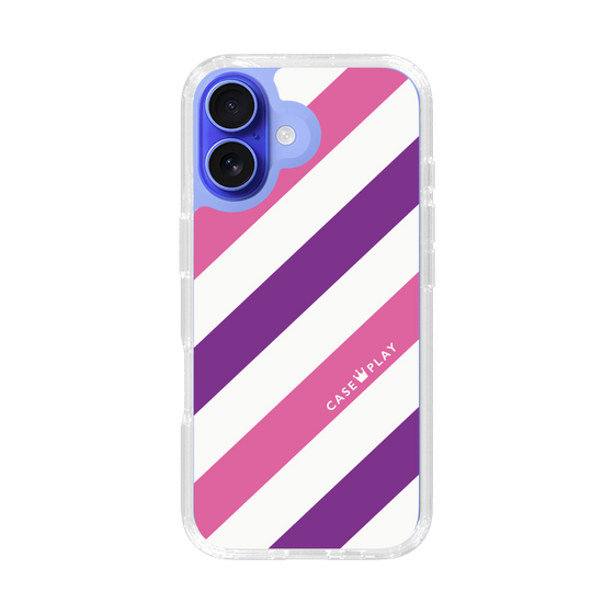 スリムプロテクションケース［ Big Stripe - Purple × Pink ］