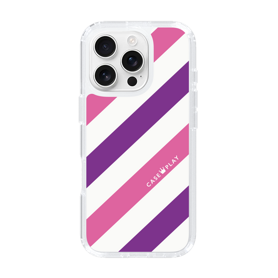 スリムプロテクションケース［ Big Stripe - Purple × Pink ］