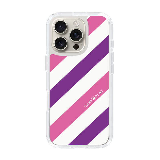 スリムプロテクションケース［ Big Stripe - Purple × Pink ］