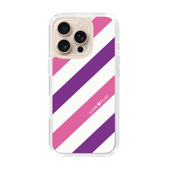 スリムプロテクションケース［ Big Stripe - Purple × Pink ］