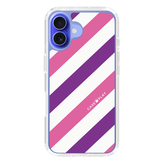 スリムプロテクションケース［ Big Stripe - Purple × Pink ］