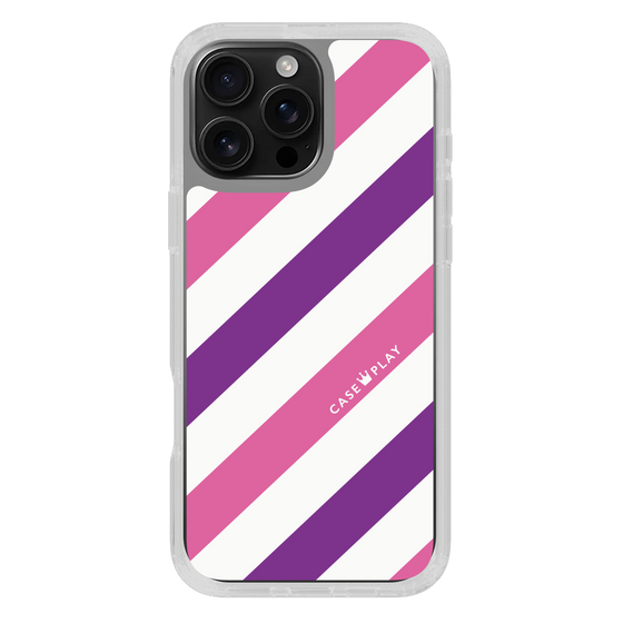 スリムプロテクションケース［ Big Stripe - Purple × Pink ］