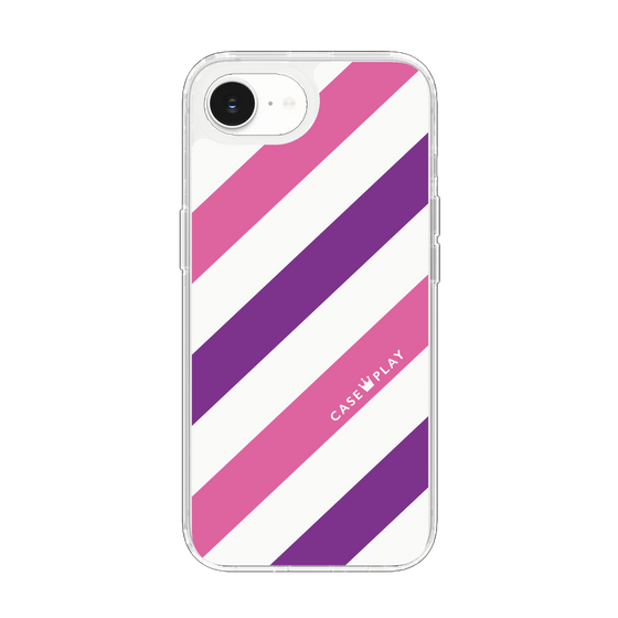 スリムプロテクションケース［ Big Stripe - Purple × Pink ］