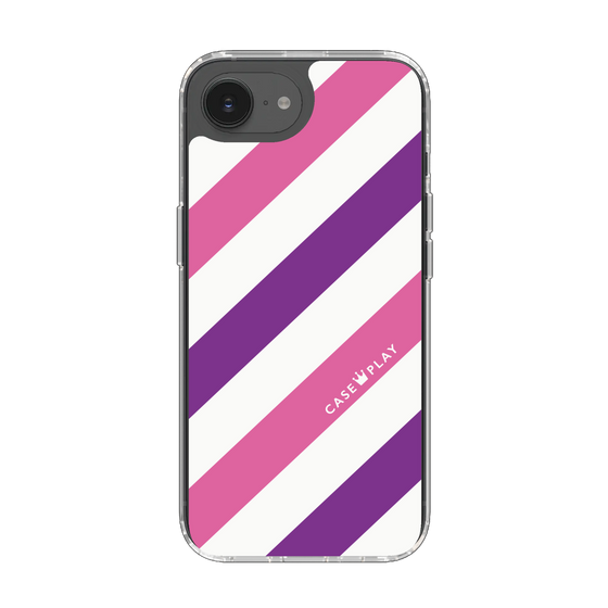 スリムプロテクションケース［ Big Stripe - Purple × Pink ］