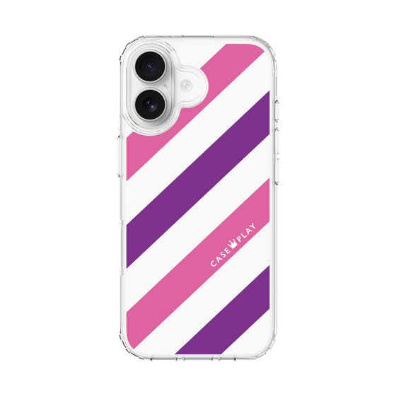 スリムプロテクションケース［ Big Stripe - Purple × Pink ］