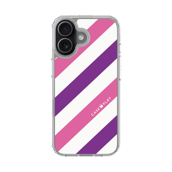 スリムプロテクションケース［ Big Stripe - Purple × Pink ］