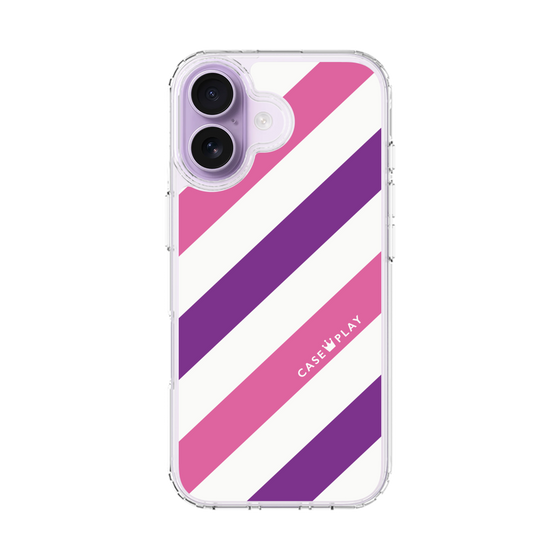 スリムプロテクションケース［ Big Stripe - Purple × Pink ］