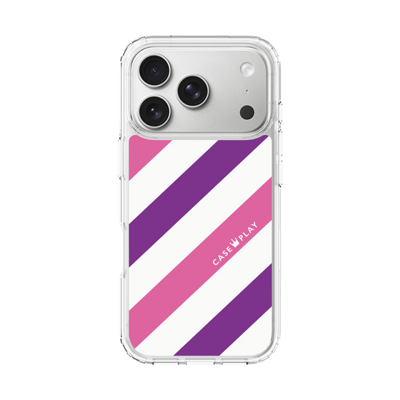 スリムプロテクションケース［ Big Stripe - Purple × Pink ］