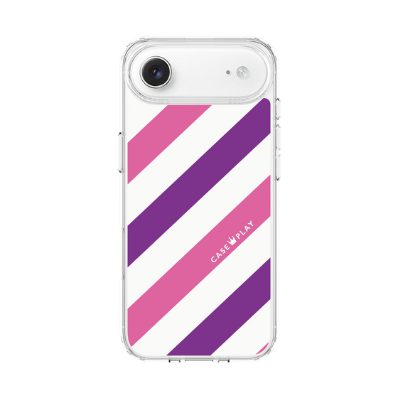 スリムプロテクションケース［ Big Stripe - Purple × Pink ］