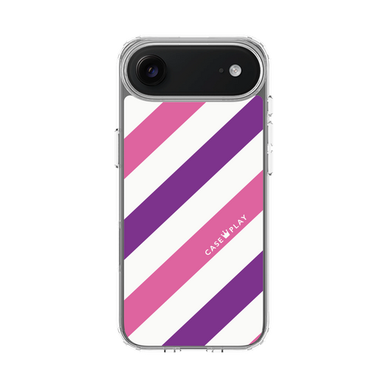 スリムプロテクションケース［ Big Stripe - Purple × Pink ］
