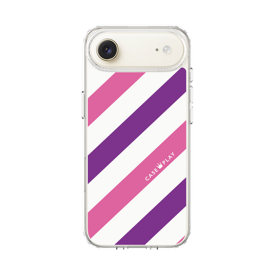 スリムプロテクションケース［ Big Stripe - Purple × Pink ］