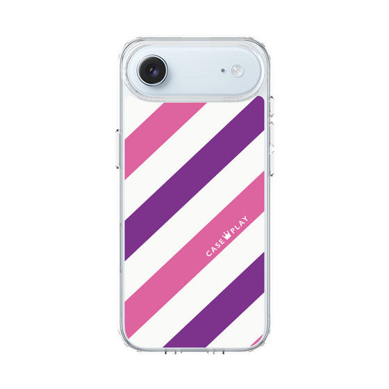 スリムプロテクションケース［ Big Stripe - Purple × Pink ］