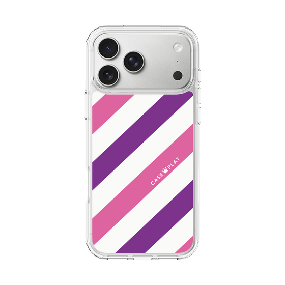 スリムプロテクションケース［ Big Stripe - Purple × Pink ］