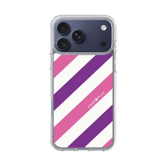 スリムプロテクションケース［ Big Stripe - Purple × Pink ］