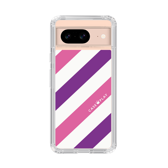 スリムプロテクションケース［ Big Stripe - Purple × Pink ］