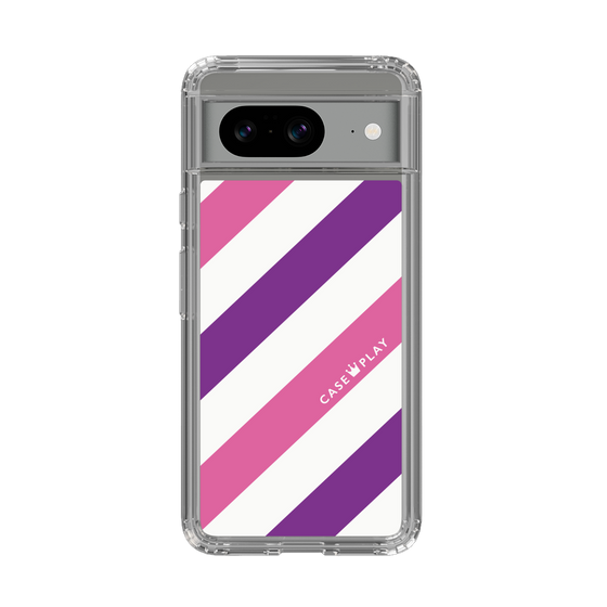 スリムプロテクションケース［ Big Stripe - Purple × Pink ］