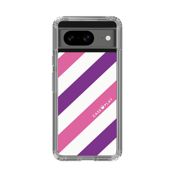 スリムプロテクションケース［ Big Stripe - Purple × Pink ］