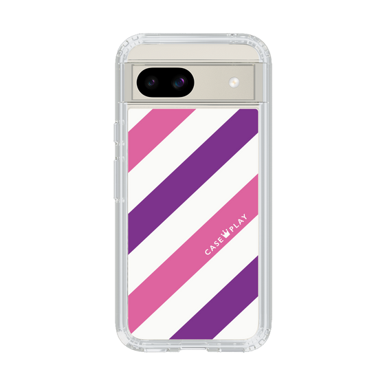 スリムプロテクションケース［ Big Stripe - Purple × Pink ］