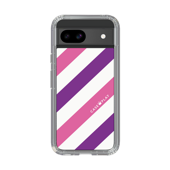 スリムプロテクションケース［ Big Stripe - Purple × Pink ］