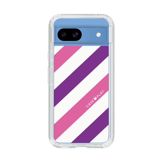 スリムプロテクションケース［ Big Stripe - Purple × Pink ］