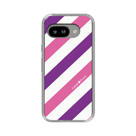 スリムプロテクションケース［ Big Stripe - Purple × Pink ］