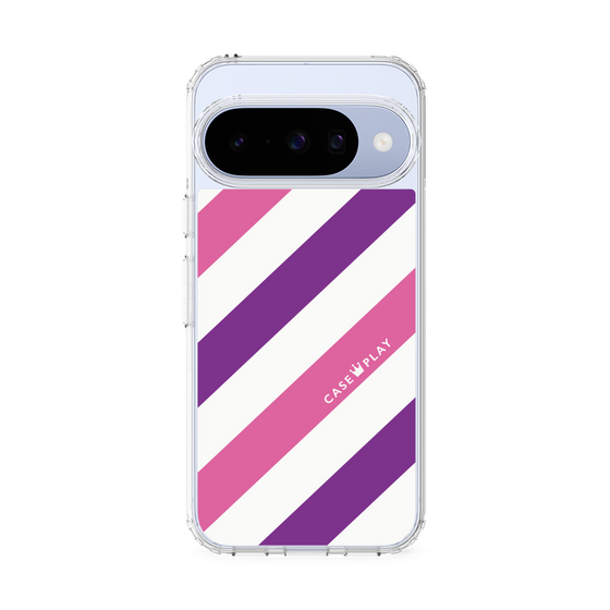 スリムプロテクションケース［ Big Stripe - Purple × Pink ］