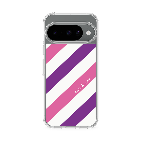 スリムプロテクションケース［ Big Stripe - Purple × Pink ］