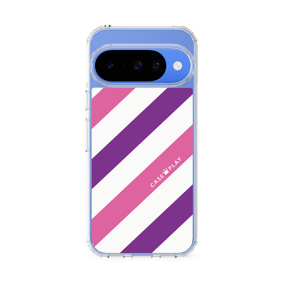 スリムプロテクションケース［ Big Stripe - Purple × Pink ］