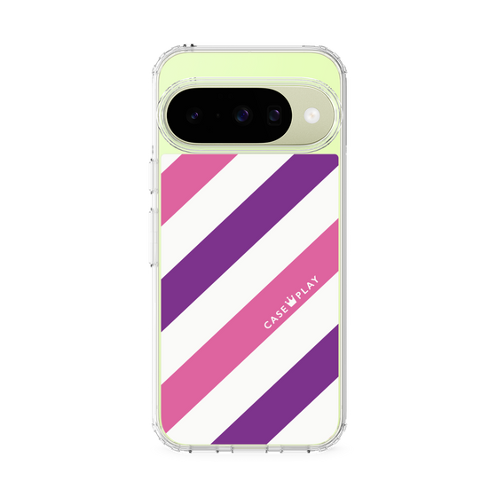 スリムプロテクションケース［ Big Stripe - Purple × Pink ］