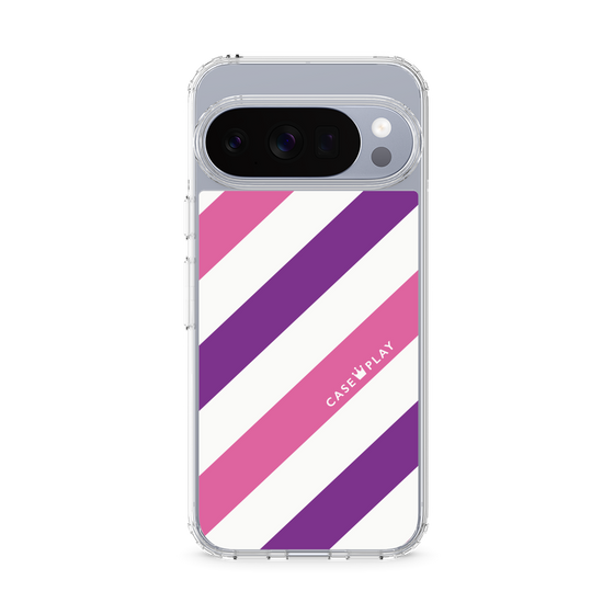 スリムプロテクションケース［ Big Stripe - Purple × Pink ］