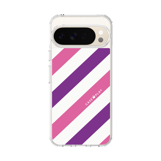 スリムプロテクションケース［ Big Stripe - Purple × Pink ］