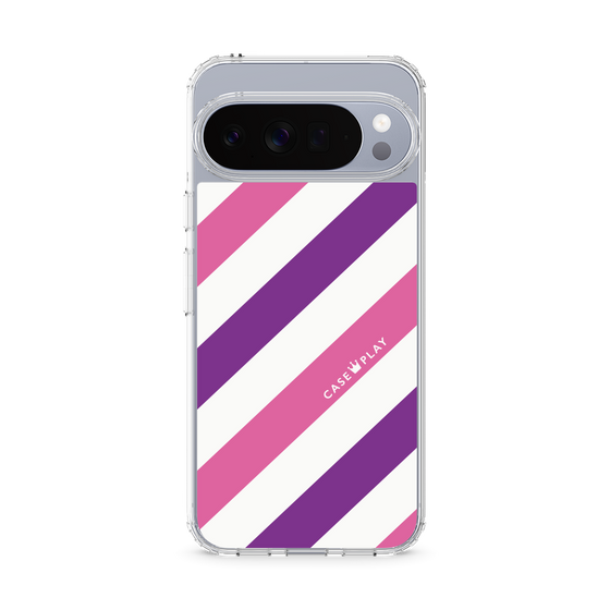 スリムプロテクションケース［ Big Stripe - Purple × Pink ］