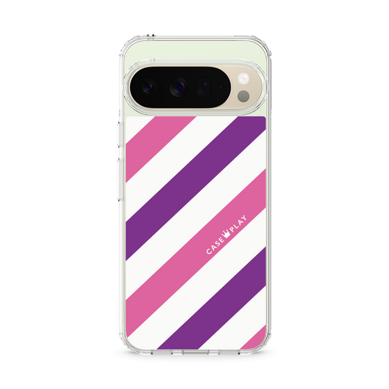 スリムプロテクションケース［ Big Stripe - Purple × Pink ］