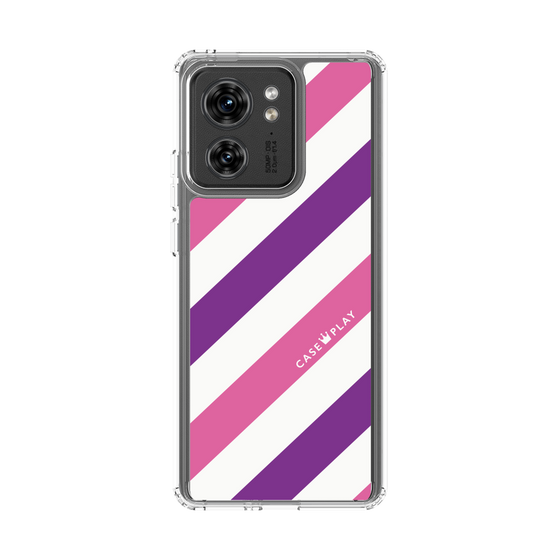 スリムプロテクションケース［ Big Stripe - Purple × Pink ］