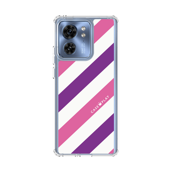 スリムプロテクションケース［ Big Stripe - Purple × Pink ］