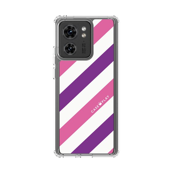 スリムプロテクションケース［ Big Stripe - Purple × Pink ］
