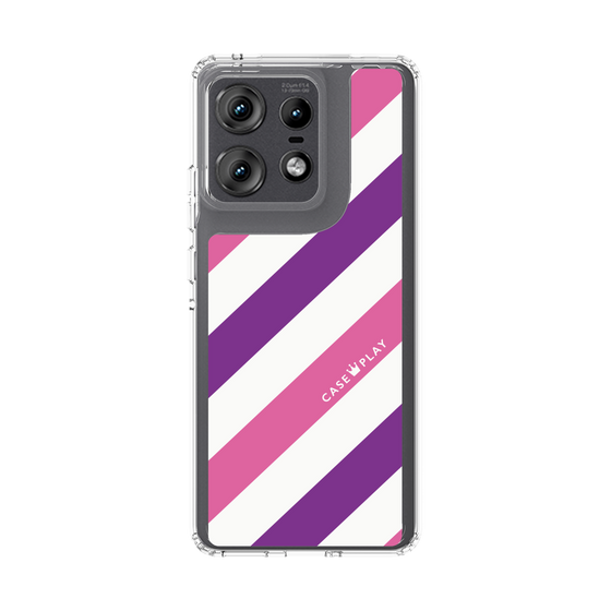 スリムプロテクションケース［ Big Stripe - Purple × Pink ］