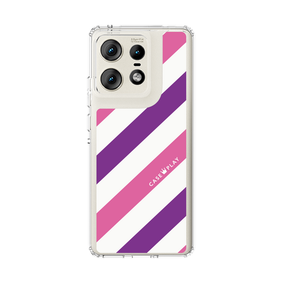 スリムプロテクションケース［ Big Stripe - Purple × Pink ］